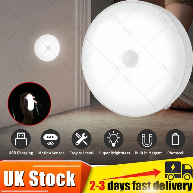 10X MOTION SENSOR Light USB Wireless PIR Battery Wall Cabinet Stair ...