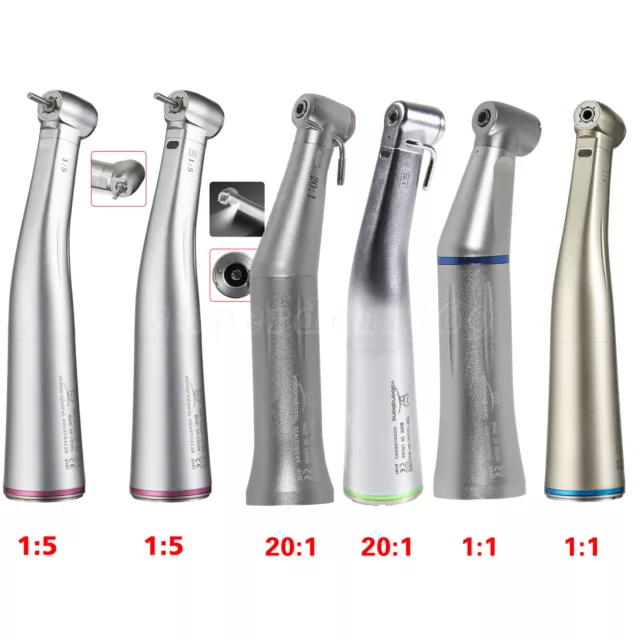 Dental 1:5/1:1/20:1 Implant (Fiber Optic LED)Low Speed Contra Angle Handpiece UK