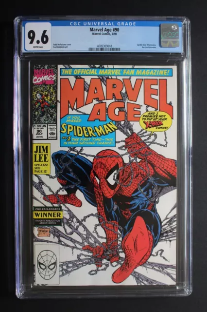 MARVEL AGE #90  Jim Lee 1990 Preview Pre-Dates McFARLANE Spider-Man #1 CGC 9.6