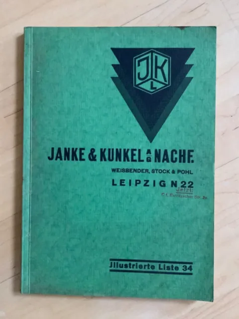 LEIPZIG, Katalog+ Brief+ Preisliste, 1937, Janke & Kunkel AG Fabriken, Nr. 34