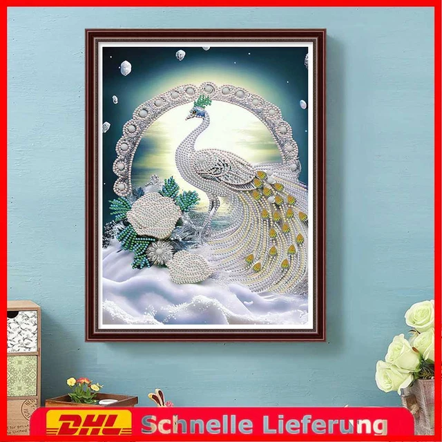 5D DIY Partial Special Shaped Drill Diamond Painting Peacock Kit Decor (HB384)