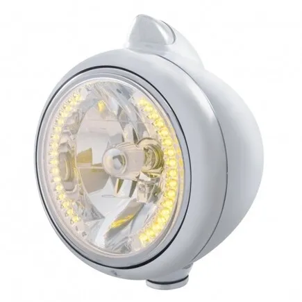 United Pacific 32611 Guide Headlight   682 C Style, Rh/Lh, 7", Round, Polished