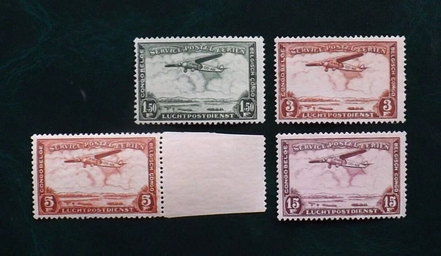 Belgian Congo 1934 Air Mail Stamps  U/M Mnh