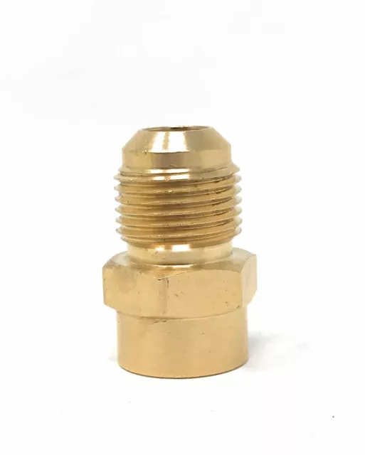 1/2" Male Flare x 3/8 Female Flare Brass Reducer coupling to adapt 1/2" to 3/8"