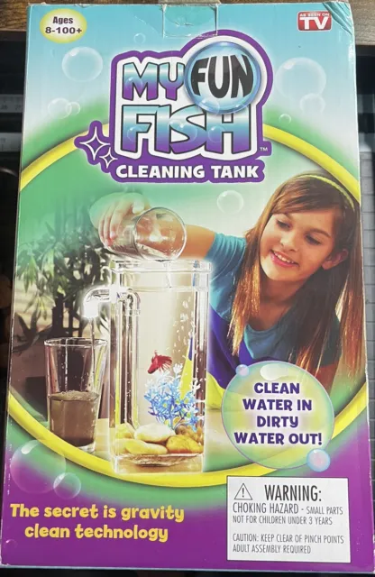 My Fun Fish Cleaning Tank 4.5" x 4.5" x 10" - New Open Box