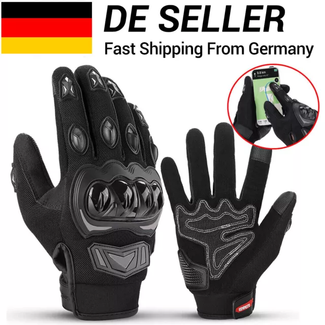 Motorradhandschuhe Herren Motorrad Handschuhe mit Knöchelprotektor Touchscreen