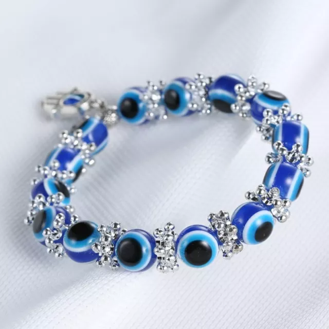 Women Lucky Handmade Blue Eyes Protection Glass Bead Bracelet Bangle Jewelry Hot