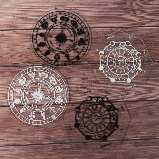 Wall Sign Acrylic Pendulum Board Slice Wood Base with Stars Sun and Moon