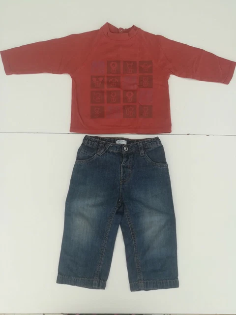 Lot De Vêtements Tape à L'oeil Obaïbi Pour Garçon 6 Mois - 4 Pièces : Pull, T-shirt, Sous-vêtement - Occasion Très Bon état