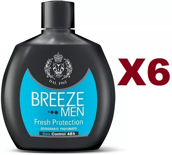 6 Breeze Men Fresh Protection Deodorante Profumato Squeeze 100Ml