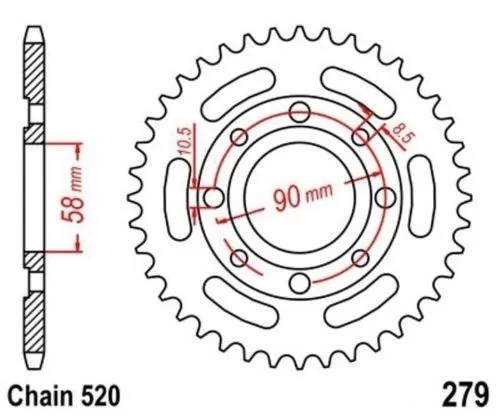 Roue a Chaîne 31 Dents (Chaîne 520) pour Honda NS 125 F 85-88