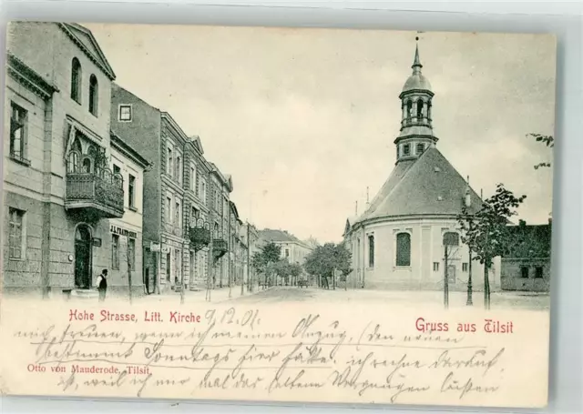 13531066 - Tilsit Hohe Strasse Litt. Kirche Tilsit / Sowetsk (Stadt) 1901