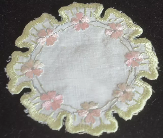 10 Vintage Arts & Crafts Hand Embroidered Doilies Cocktail Rounds VV196 2