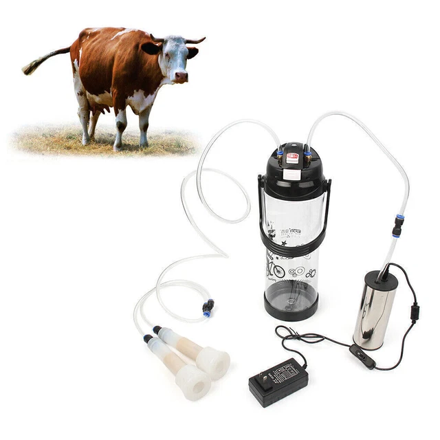 3L Electric Barrel Milking Machine Cow Milker Portable Vacuum Pump Bucket 12V
