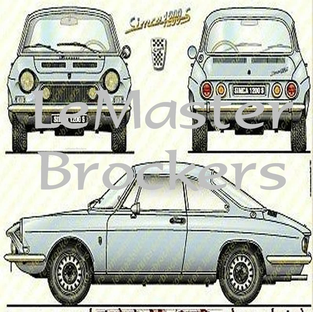 Neuf Affiche / Poster Simca 1200 S Coupé (Simca 1200S)