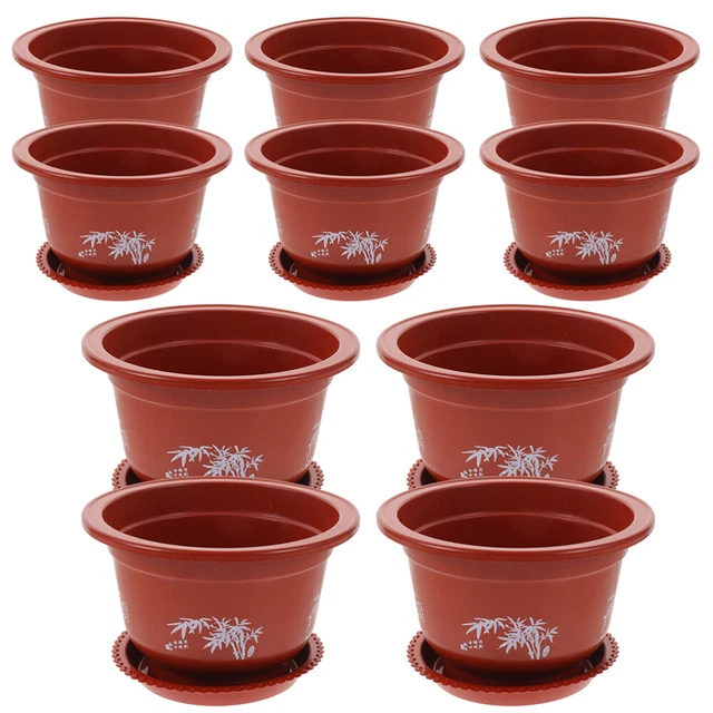 10 pcs Pots Pots Pottes de fleurs en plastique intérieur 3