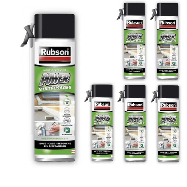 6x schiuma Rubson PU "Power Box" schiuma da costruzione per manici interni ed esterni 500 ml