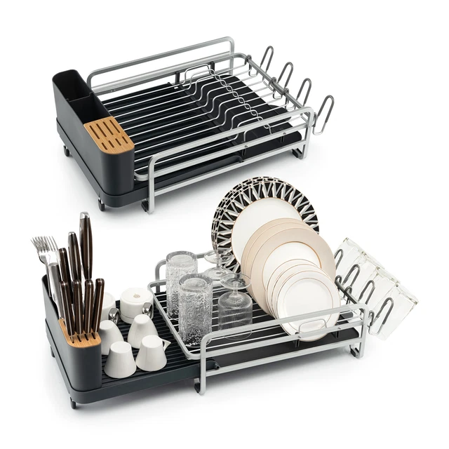 Dish Drying Rack with Removable Cup Holder & Utensil Holder New