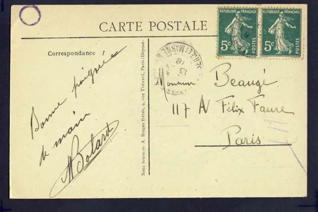 Carte Postale RARE de 1918 LA CHAPELLE GAUTHIER (Seine et Marne) La FONTAINE 2