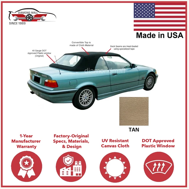 FITS BMW E36 3-Series Convertible Soft Top 1994-1999 TAN Canvas