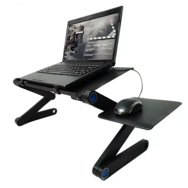 Portable Laptop USB Desktop Bracket Vertical Tray Foldable With Fan Mouse Board