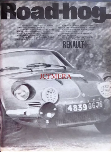 RENAULT 'Alpine' Sports, Original 1968 Motor Car Advert : 660-120