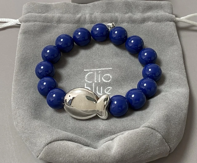 Bracelet Clio Blue En Argent 925 Avec Perles Mauves Et Roses - Occasion - Style Perlé élégant