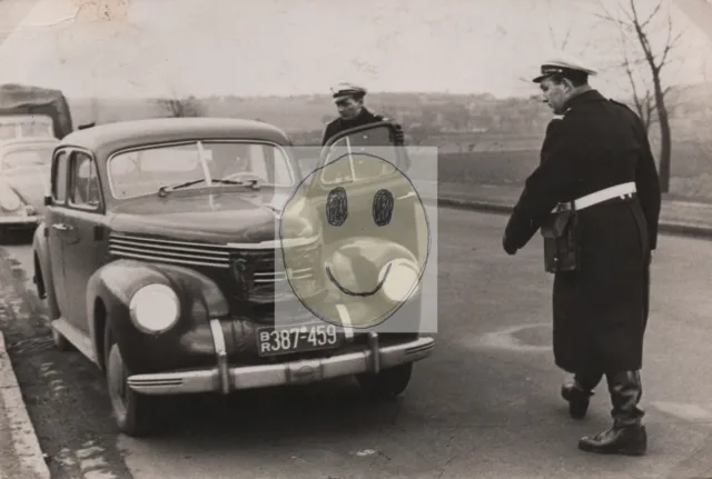 Foto Polizei Uniform Verkehrskontrolle Mülheim 50er Jahre (Reprint 10 x 15 cm)