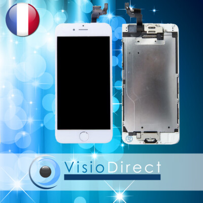 Ecran complet Vitre tactile + LCD avec nappes et bouton home pour iPhone 6 BLANC
