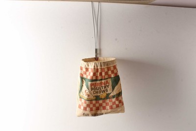 Old Purina Poultry Chows Advertising Clothespin Holder Ellis Sunshine Hatchery