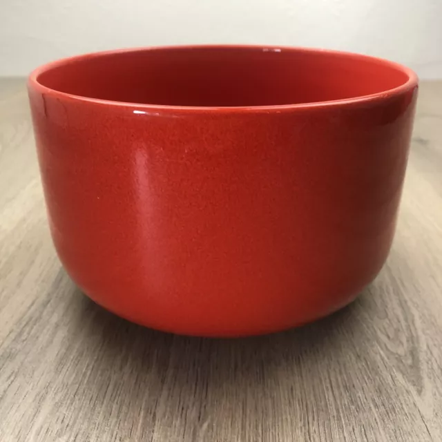 Vintage Red Ceramic Bowl MCM Retro Large Serving Fruit EUC