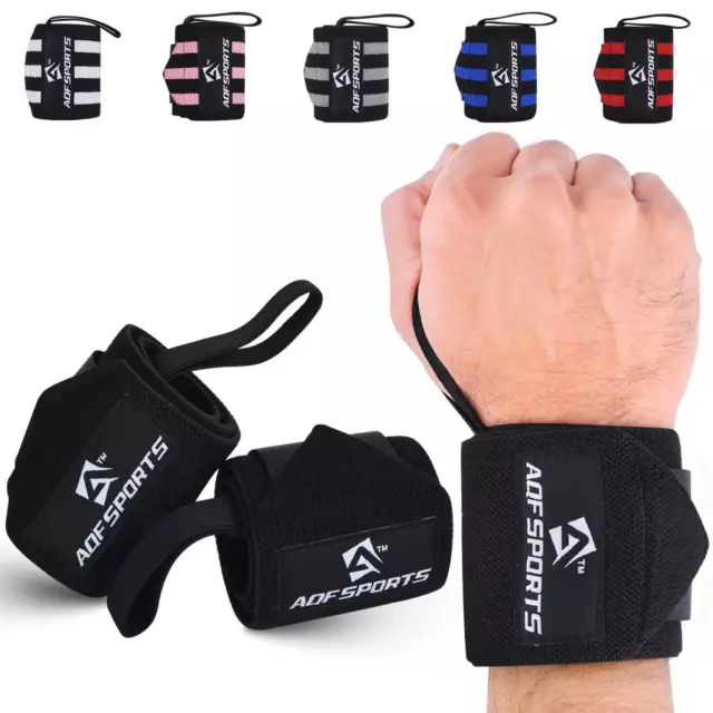 AQF 18" Power Weight Lifting Wrist Wraps Supports Gym Training Fist Straps