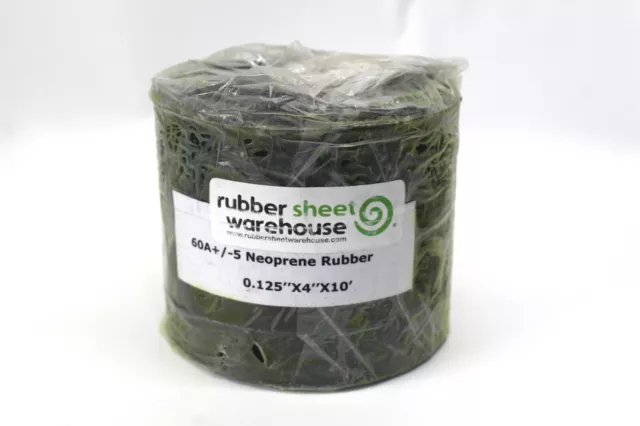 Neoprene Rubber Strips Roll 1/8 (.125)" Thick X 4" Wide X 10' Long DIY Gasket
