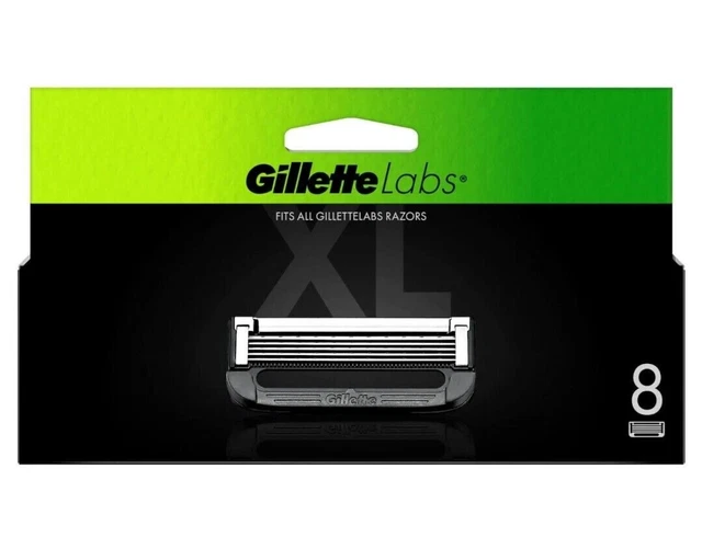 Hojas de afeitar Gillette Labs para hombre, paquete de 8, paquete XXL