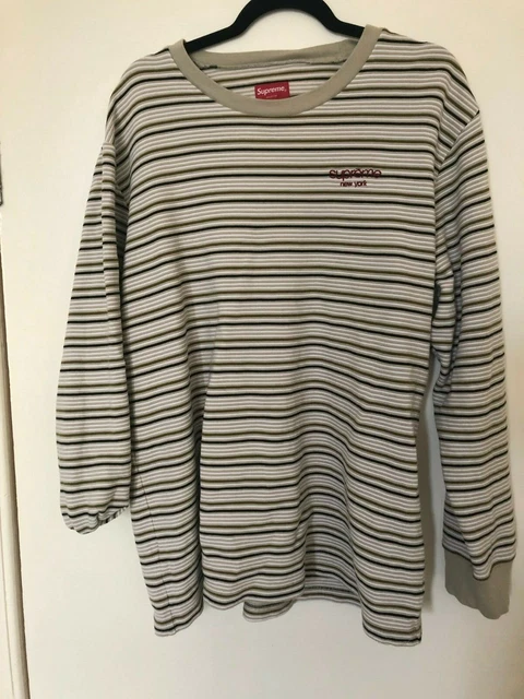 Supreme striped logo long sleeve top