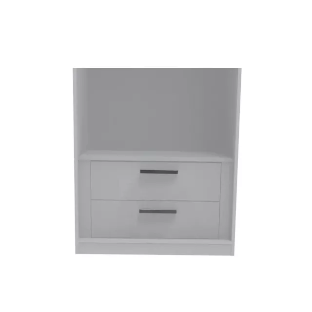 Fitted Bedroom Internal Built-In Two Drawer Unit for Double Wardrobe - White