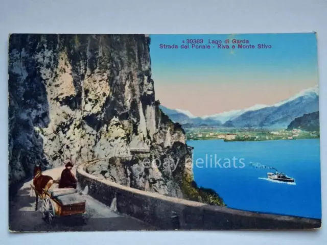 LAGO DI GARDA strada Ponale Riva e Monte Stivo vecchia cartolina