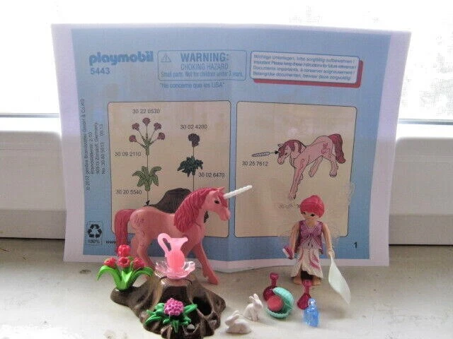 PLAYMOBIL 5443 FÉE de soins avec licorne rouge rose complète avec copie
