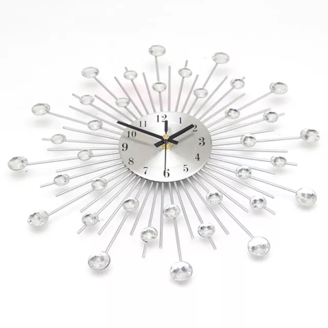 Handcrafted Diamante Beaded Crystal Jeweled Analog Quartz Wall Clock Living