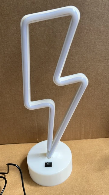 Space Led Neon Sign NEON LIGHT SIGN Lightning Bolt Warm White LED Table Lamp £7.99 ...