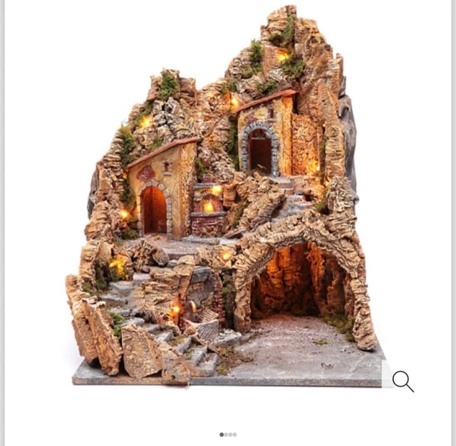 Presepe napoletano artigianale casolare con tempio 70X50X82 - Angolo