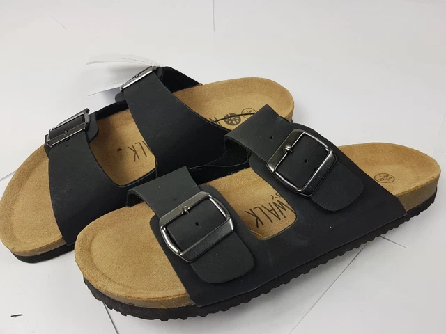 LIVERGY NATURAL WALK Men's Sandals Mules Black UK Pre