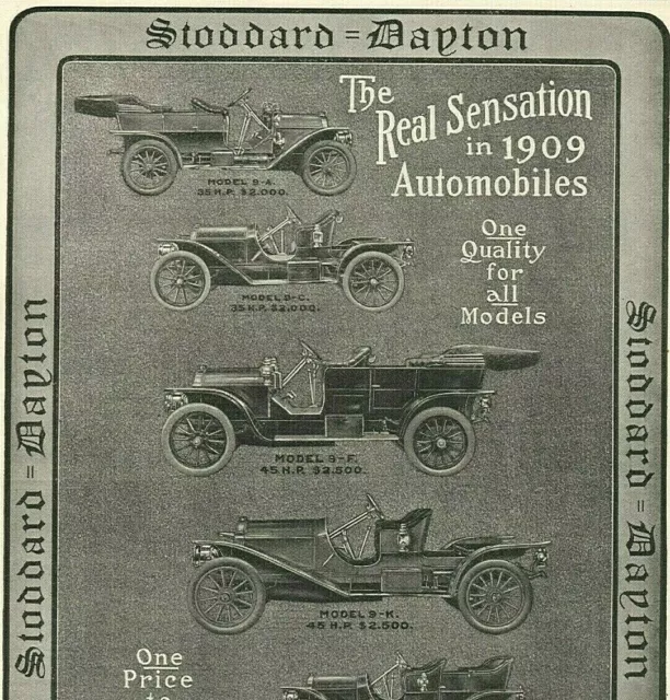 1908 Stoddard Dayton Motor Defunct Bankrupt Car Manufacturer Maker Auto Ad 5117