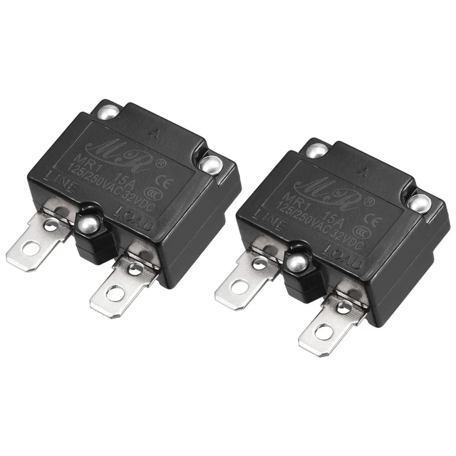 Circuito Sovraccarico Protettore 15A AC125/250V DC32V Automatico Reset 2pz