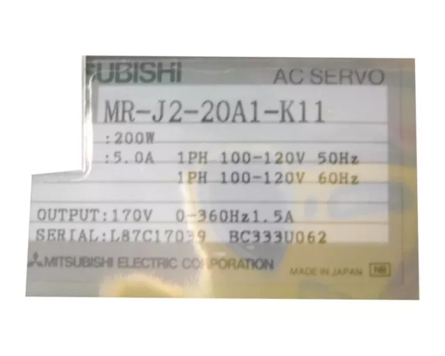 Mitsubishi Électrique Servo Lecteur MR-J2-20A1-511 Neuf