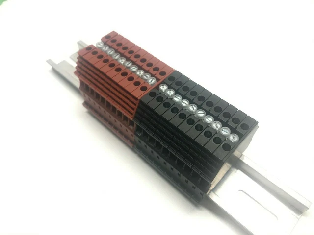 Altech CP1.5/3/DB DIN Terminal Block, Push-In, 3 Conn, 15A, 600V, 24-14AWG, 3.5mm, Brown, 100/Pk - Foto 5