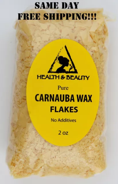 CARNAUBA WAX - T1 ORGANIC BRAZIL FLAKES by H&B Oils Center PREMIUM PURE 2 OZ