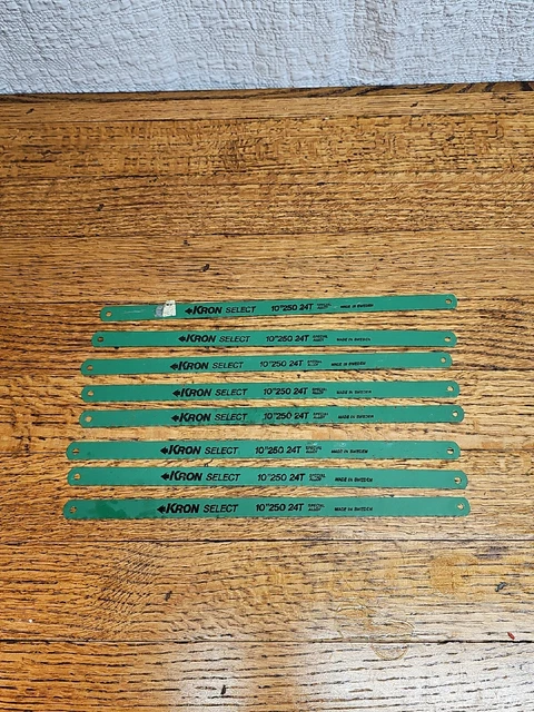 Vintage Kron 10"250 24T Hacksaw Blades Made In Sweden 8ct
