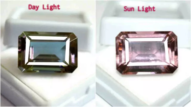 12.00Ct/15mm Certifié Naturel Couleur Changeante Russe Alexandrite Gemme MV586