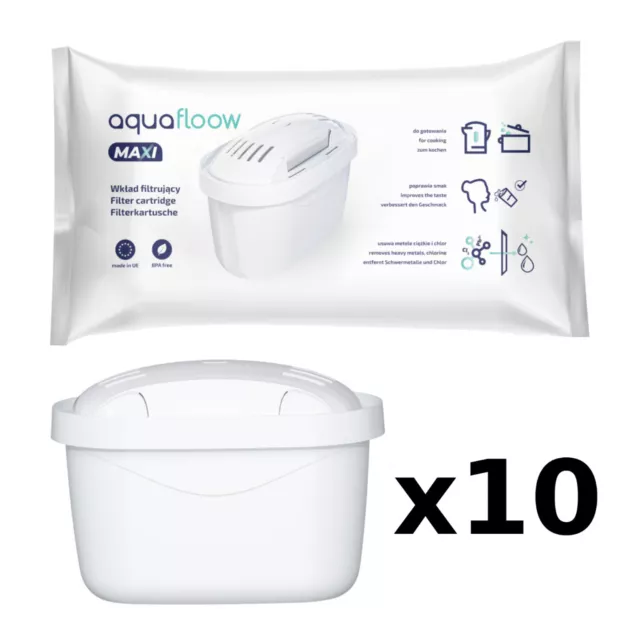 NUOVO! AQUAFLOOW MAXI - 10 filtri per acqua x 30 giorni - adatto BRITA  Maxtra EUR 26,90 - PicClick IT